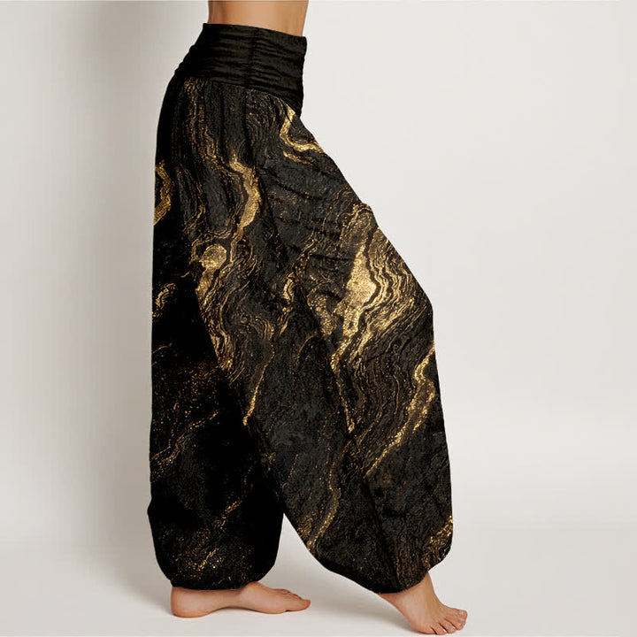 Buddha Stones Ripple Damen-Haremshose aus reiner Baumwolle mit hohem elastischem Bund - image 10
