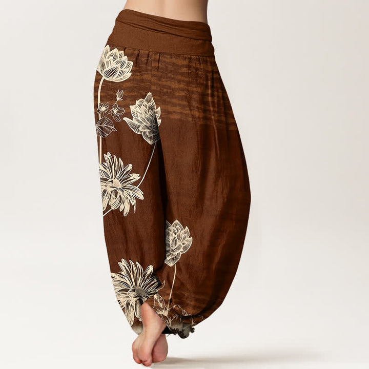 Buddha Stones Lotus High Waist Design Damen-Haremshose aus Baumwolle - image 6