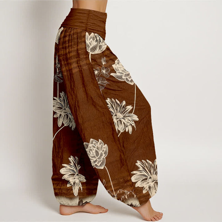 Buddha Stones Lotus High Waist Design Damen-Haremshose aus Baumwolle - image 7