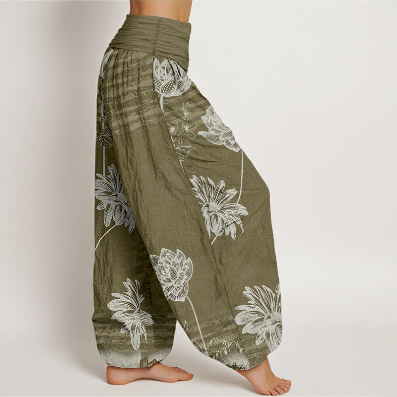 Buddha Stones Lotus High Waist Design Damen-Haremshose aus Baumwolle - image 10