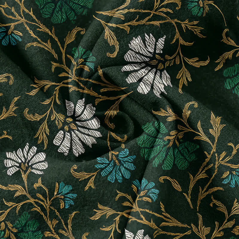 Buddha Stones Flowersl Vine Damen-Baumwollhose mit elastischem Bund, Kordelzug und Taschen - image 3