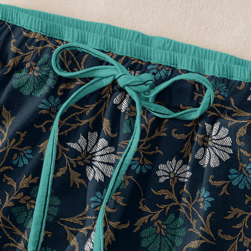 Buddha Stones Flowersl Vine Damen-Baumwollhose mit elastischem Bund, Kordelzug und Taschen - image 5