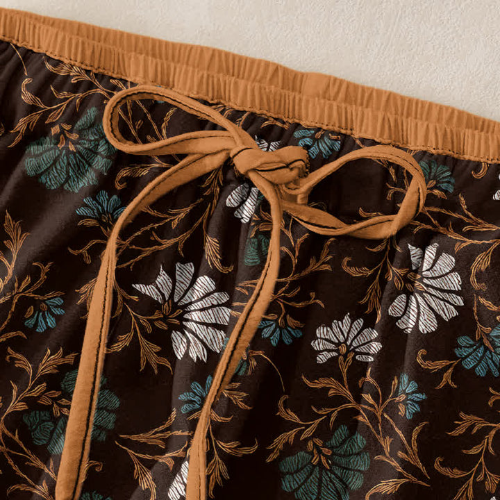 Buddha Stones Flowersl Vine Damen-Baumwollhose mit elastischem Bund, Kordelzug und Taschen - image 9