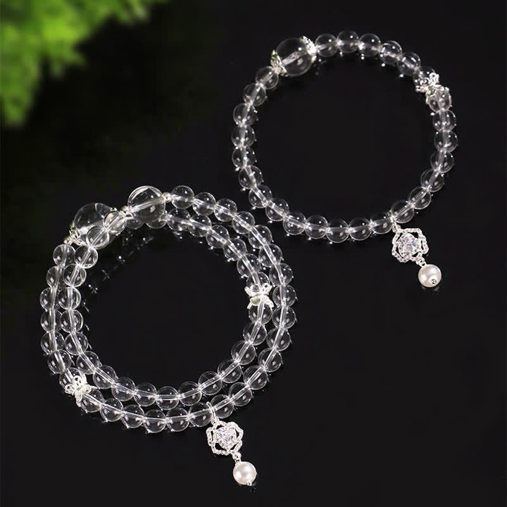 Buddha Stones Armband aus natürlichem, klarem Quarz und Perle - image 11