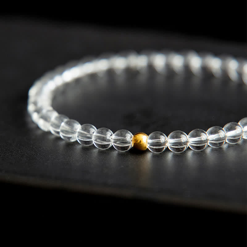 Buddha Stones Natürliches 4 mm klares Quarz-Meditationsarmband - image 9
