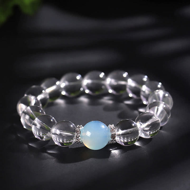 Buddha Stones Heilendes Armband aus klarem Quarz und Aquamarin - 12 mm Klarer Quarz (Handgelenkumfang: 17–18 cm) - image 10