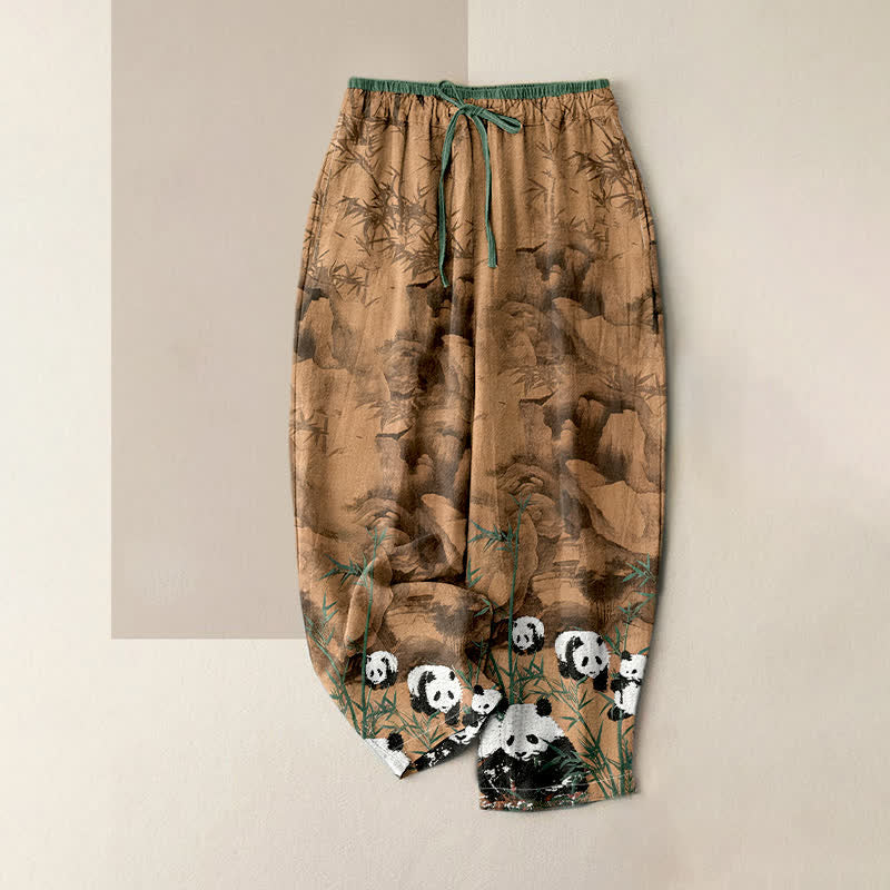 Buddha Stones Damenhose aus Baumwolle mit Panda- und Bambusmuster, elastischem Bund und Taschen - Peru - US16, UK/AU20, EU48 (3XL) - image 6