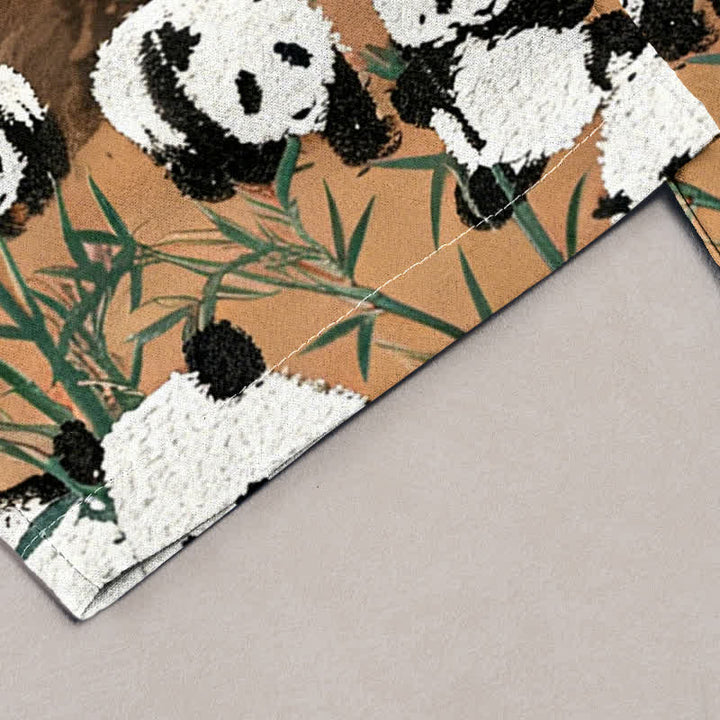 Buddha Stones Damenhose aus Baumwolle mit Panda- und Bambusmuster, elastischem Bund und Taschen - image 7