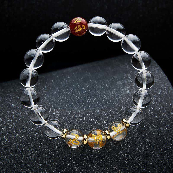 Buddha Stones Heilarmband aus klarem Quarz mit chinesischen Tierkreiszeichen - image 14