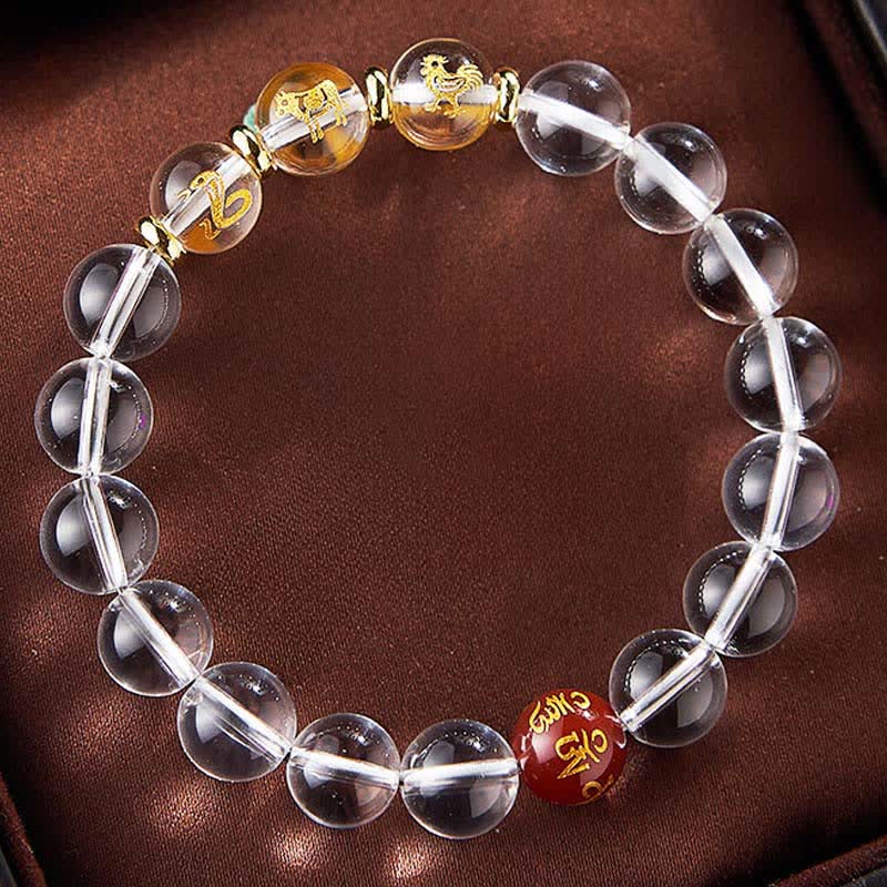 Buddha Stones Heilarmband aus klarem Quarz mit chinesischen Tierkreiszeichen - image 13