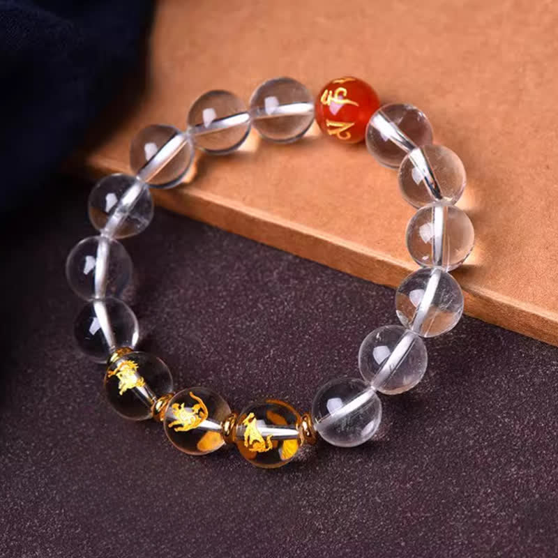 Buddha Stones Heilarmband aus klarem Quarz mit chinesischen Tierkreiszeichen - image 4