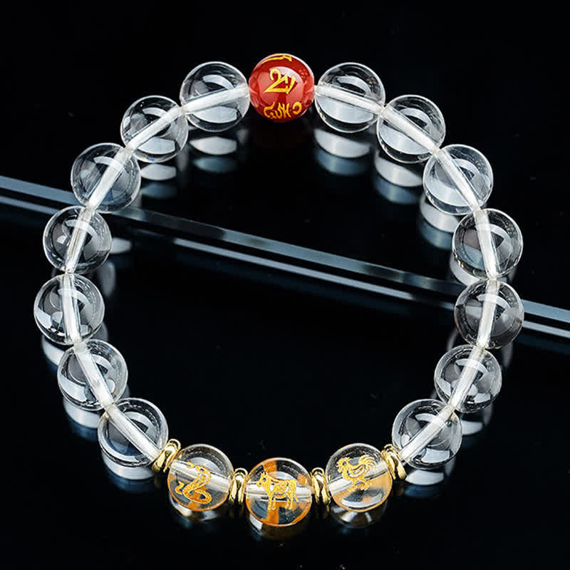 Buddha Stones Heilarmband aus klarem Quarz mit chinesischen Tierkreiszeichen - image 17