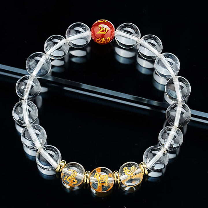 Buddha Stones Heilarmband aus klarem Quarz mit chinesischen Tierkreiszeichen - image 17