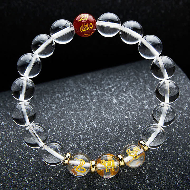Buddha Stones Heilarmband aus klarem Quarz mit chinesischen Tierkreiszeichen - image 15