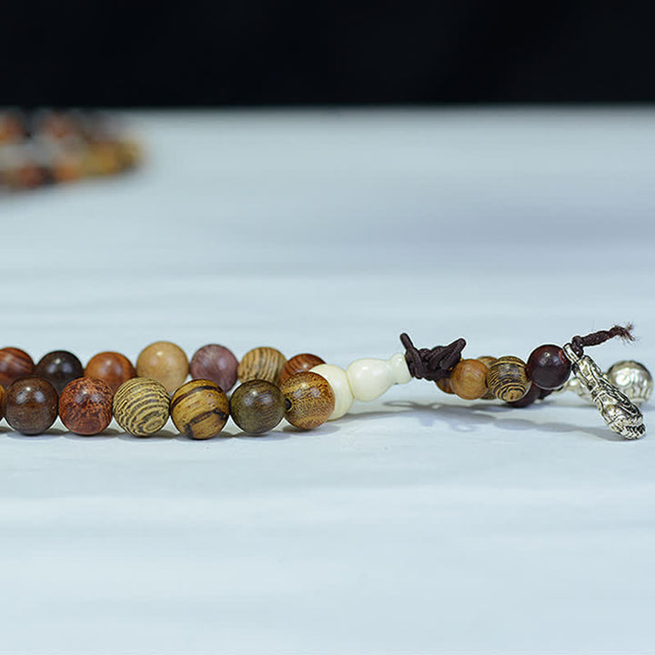Buddha Stones 108 Perlen, mehrfarbige Mala aus Naturholz für beruhigende Energie - image 7