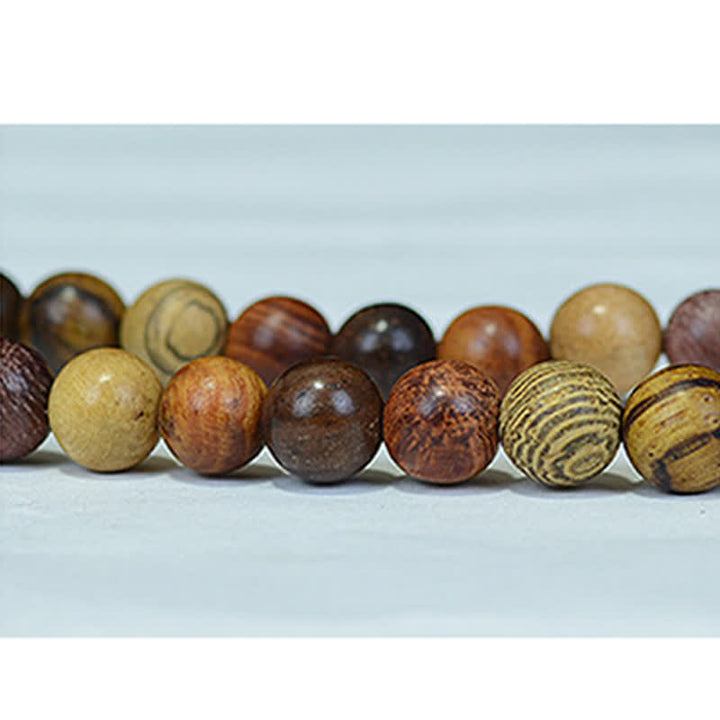 Buddha Stones 108 Perlen, mehrfarbige Mala aus Naturholz für beruhigende Energie - image 8
