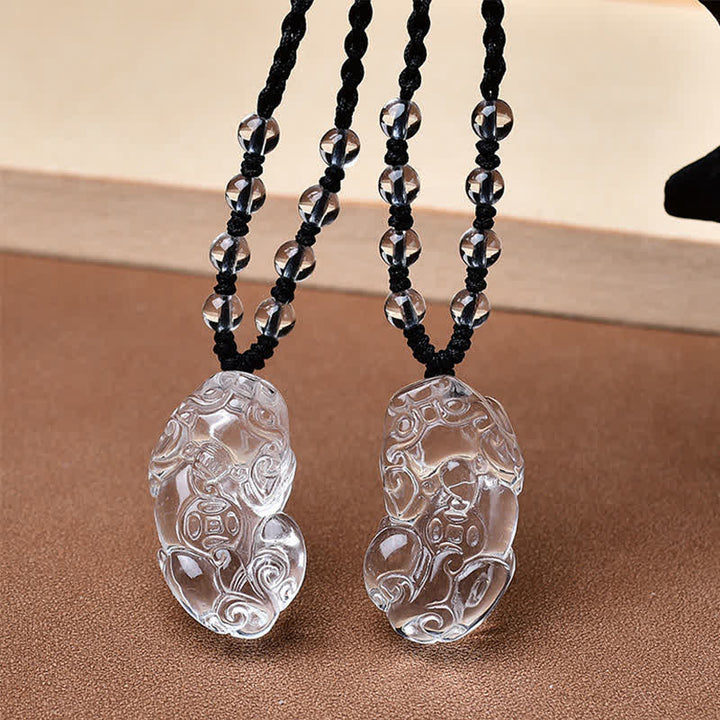Buddha Stones Halskette aus natürlichen, klaren Quarzperlen (Pixiu Clarity) - image 8