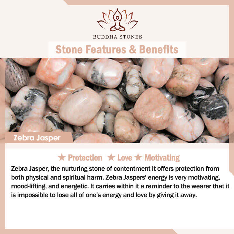 Buddha Stones 3-teiliges Zebra-Jaspis-Lotus-Erleuchtungs-Perlenarmband - image 7