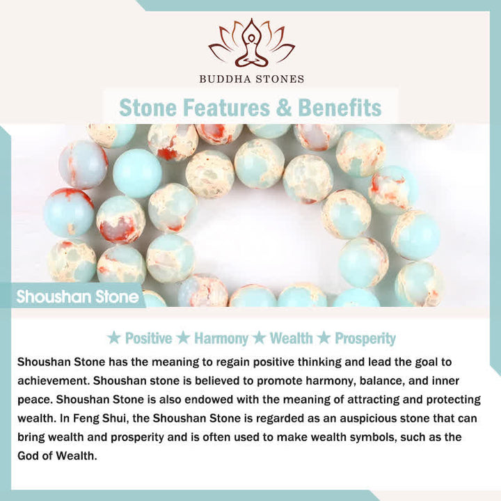 Buddha Stones Armband aus blauen Fleckenjaspis- und grünen Aventurinperlen in Fassform - image 4