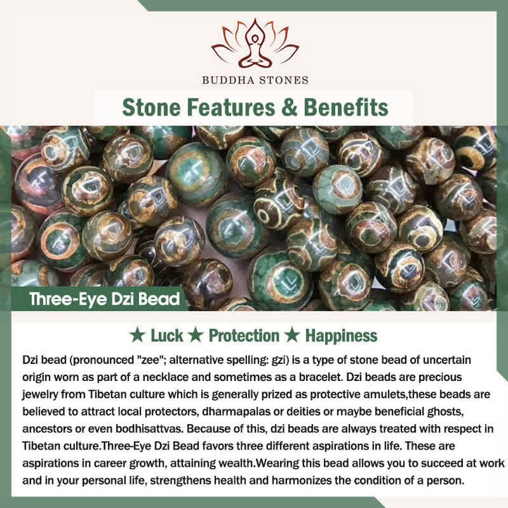 Buddha Stones Tibetische Drei-Augen-Dzi-Perlen-Vajra-Glückskette - image 6