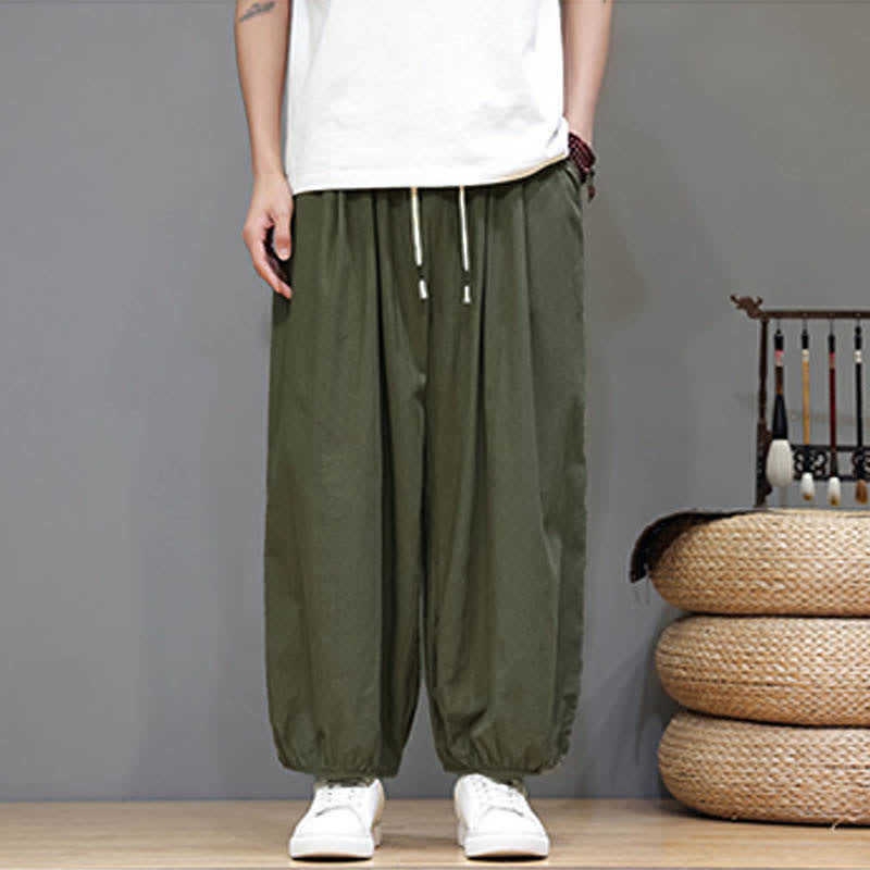 Buddha Stones Summer Zen Herren-Haremshose mit elastischem Bund und Taschen - image 14