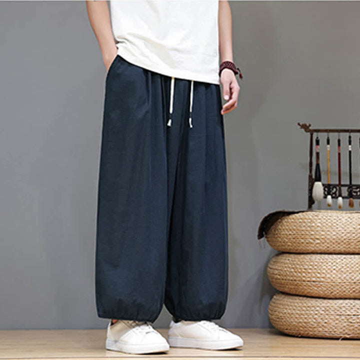 Buddha Stones Summer Zen Herren-Haremshose mit elastischem Bund und Taschen - image 7