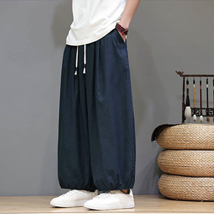 Buddha Stones Summer Zen Herren-Haremshose mit elastischem Bund und Taschen - image 5