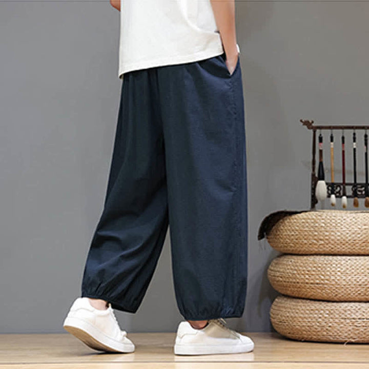 Buddha Stones Summer Zen Herren-Haremshose mit elastischem Bund und Taschen - image 4