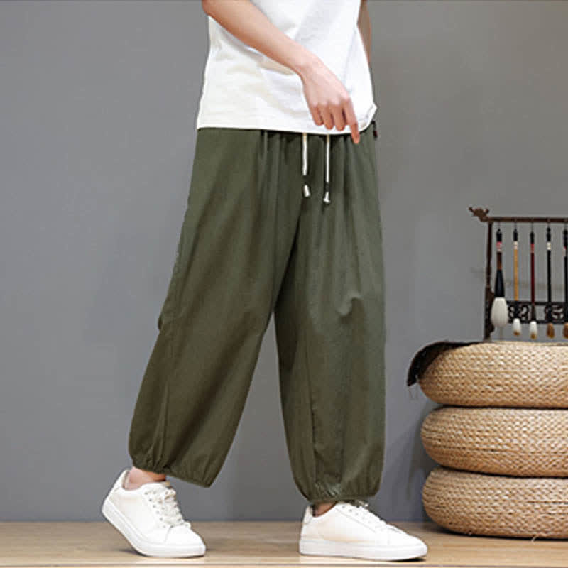 Buddha Stones Summer Zen Herren-Haremshose mit elastischem Bund und Taschen - image 13