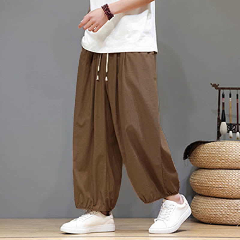 Buddha Stones Summer Zen Herren-Haremshose mit elastischem Bund und Taschen - Sattelbraun - US/ UK/AU46, EU56 (5XL) - image 17