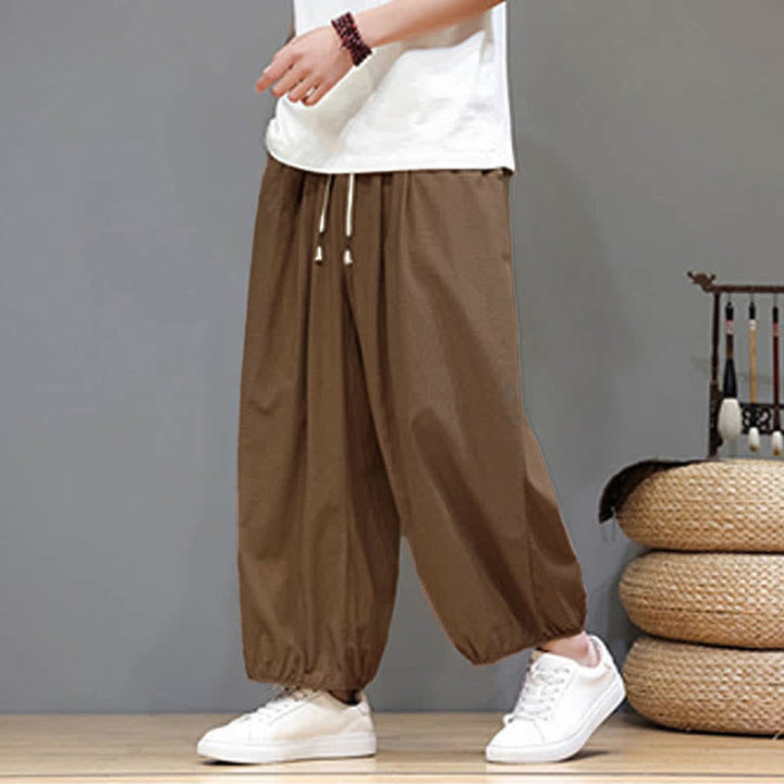 Buddha Stones Summer Zen Herren-Haremshose mit elastischem Bund und Taschen - Sattelbraun - US/ UK/AU46, EU56 (5XL) - image 17