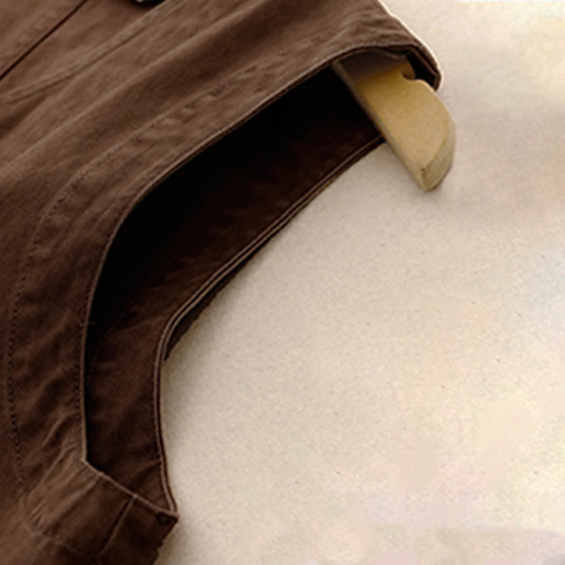 Buddha Stones Frühlingsfrische Vintage-Baumwolle, kurze ärmellose Weste mit V-Ausschnitt, V-Ausschnitt und Taschen aus Twill-Baumwolle mit Vogelstickerei - image 11