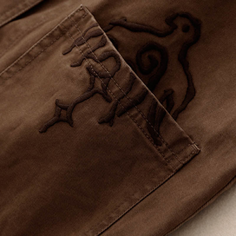 Buddha Stones Frühlingsfrische Vintage-Baumwolle, kurze ärmellose Weste mit V-Ausschnitt, V-Ausschnitt und Taschen aus Twill-Baumwolle mit Vogelstickerei - image 12