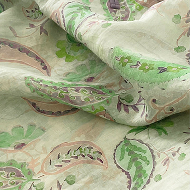 Buddha Stones Sommerliches Vintage-Kleid für Damen mit Paisley-Blumenmuster, Stehkragen, kurzen Ärmeln und Taschen - image 19