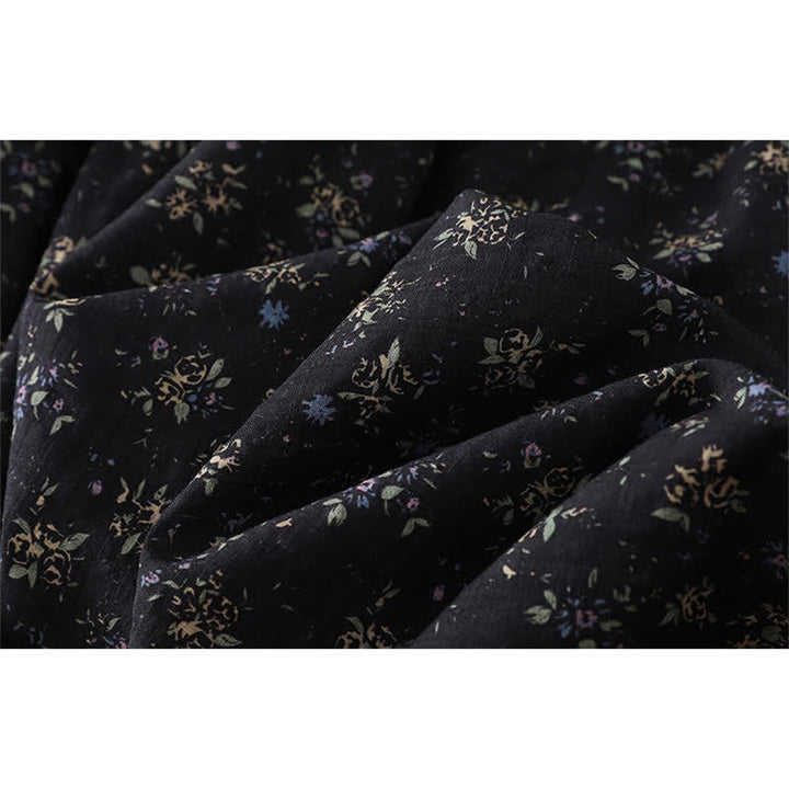 Buddha Stones Damenrock mit Blumenmuster, elastischem Bund und Rüschensaum - image 11