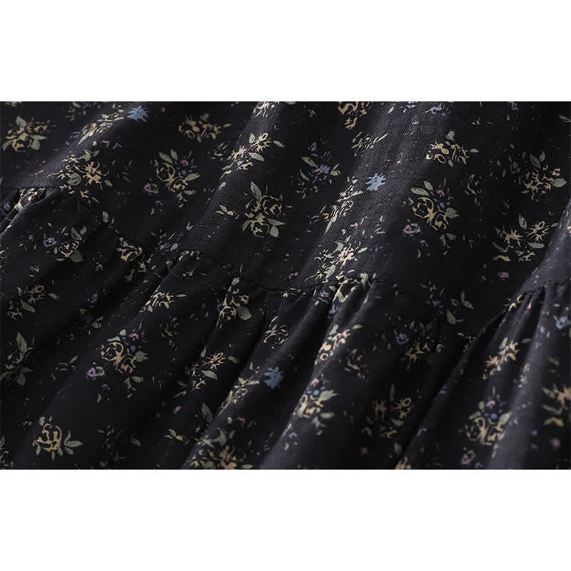 Buddha Stones Damenrock mit Blumenmuster, elastischem Bund und Rüschensaum - image 10