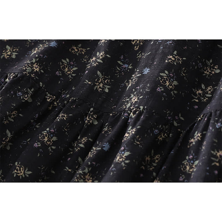 Buddha Stones Damenrock mit Blumenmuster, elastischem Bund und Rüschensaum - image 10