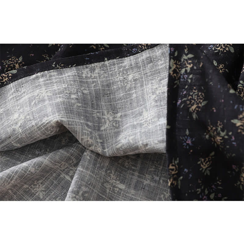 Buddha Stones Damenrock mit Blumenmuster, elastischem Bund und Rüschensaum - image 9