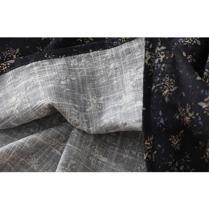 Buddha Stones Damenrock mit Blumenmuster, elastischem Bund und Rüschensaum - image 9