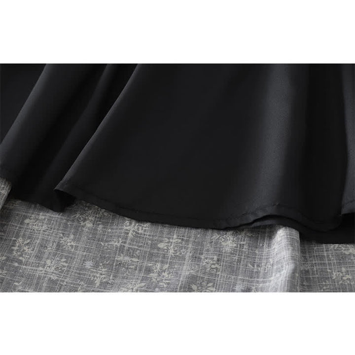 Buddha Stones Damenrock mit Blumenmuster, elastischem Bund und Rüschensaum - image 8