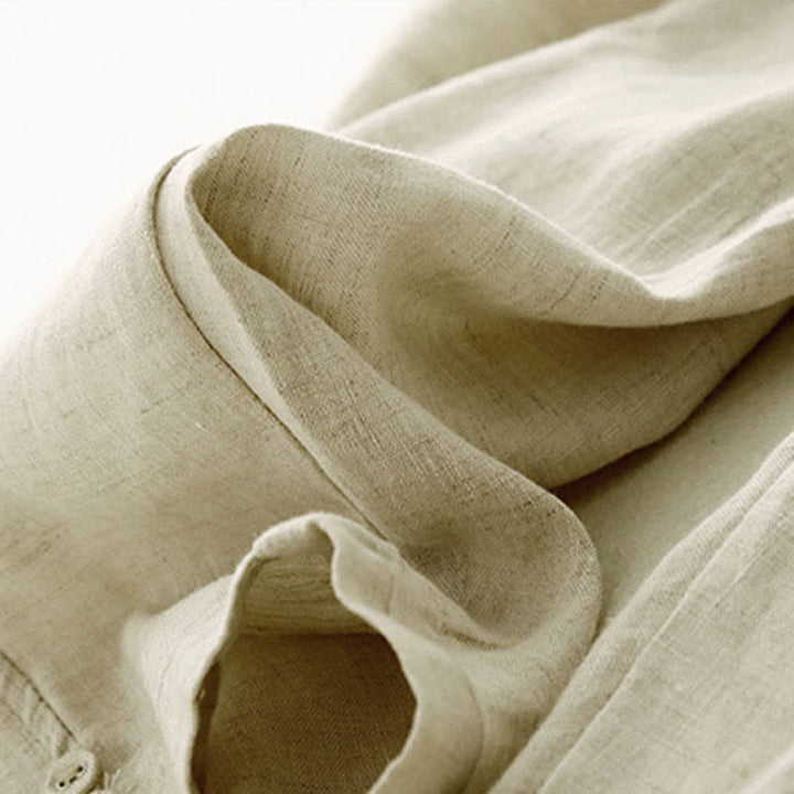 Buddha Stones Sommerliche Leinenhose für Damen, schmal zulaufend und mit Taschen - image 15