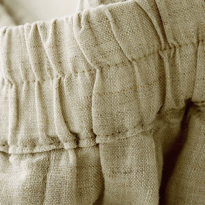 Buddha Stones Sommerliche Leinenhose für Damen, schmal zulaufend und mit Taschen - image 14