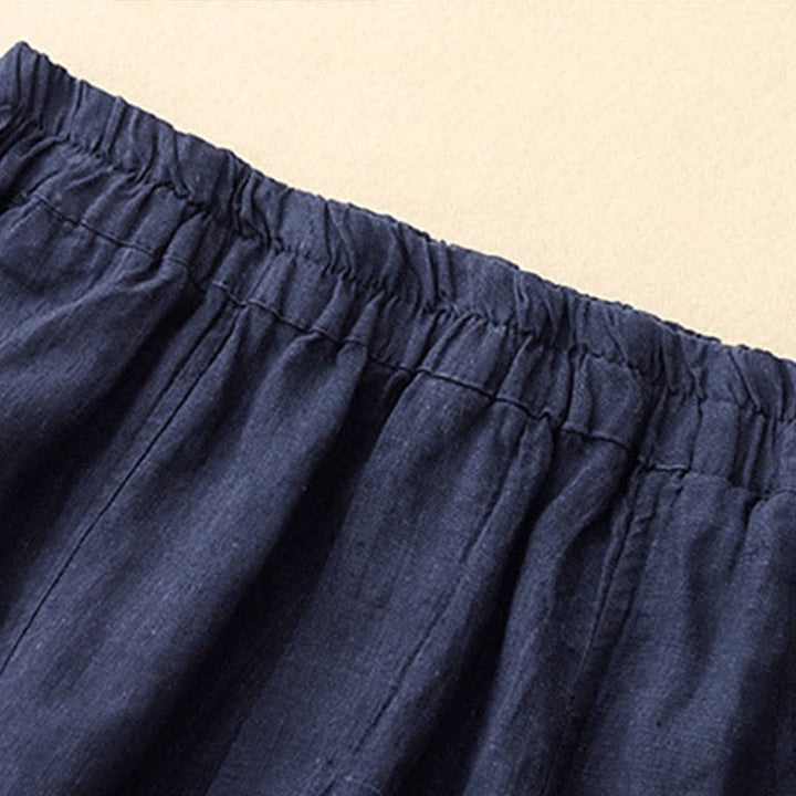 Buddha Stones Sommerliche Leinenhose für Damen, schmal zulaufend und mit Taschen - image 17