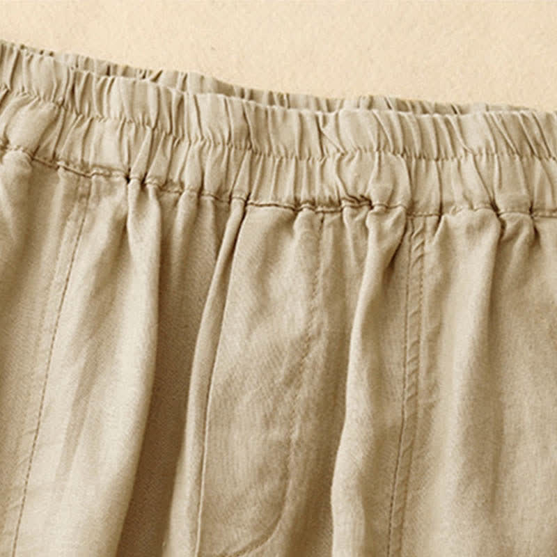 Buddha Stones Sommerliche Leinenhose für Damen, schmal zulaufend und mit Taschen - image 6