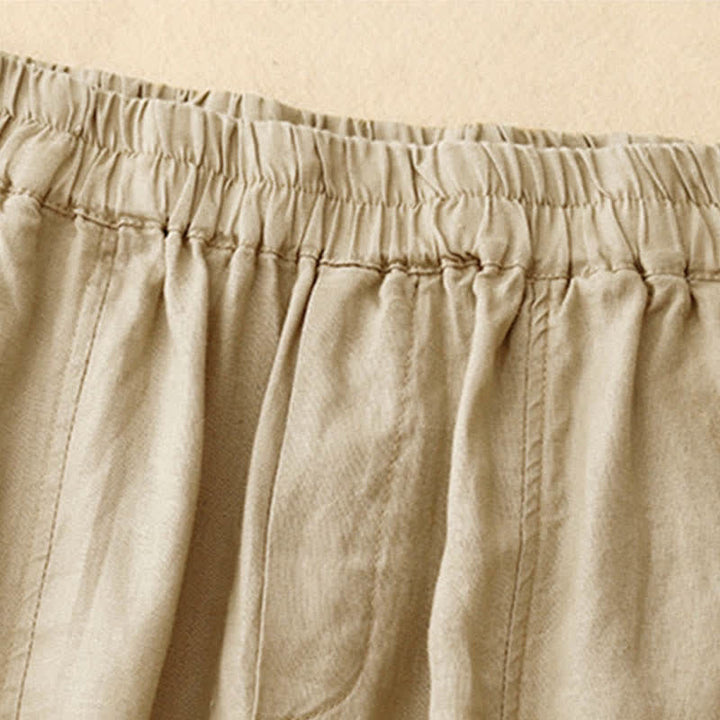 Buddha Stones Sommerliche Leinenhose für Damen, schmal zulaufend und mit Taschen - image 6