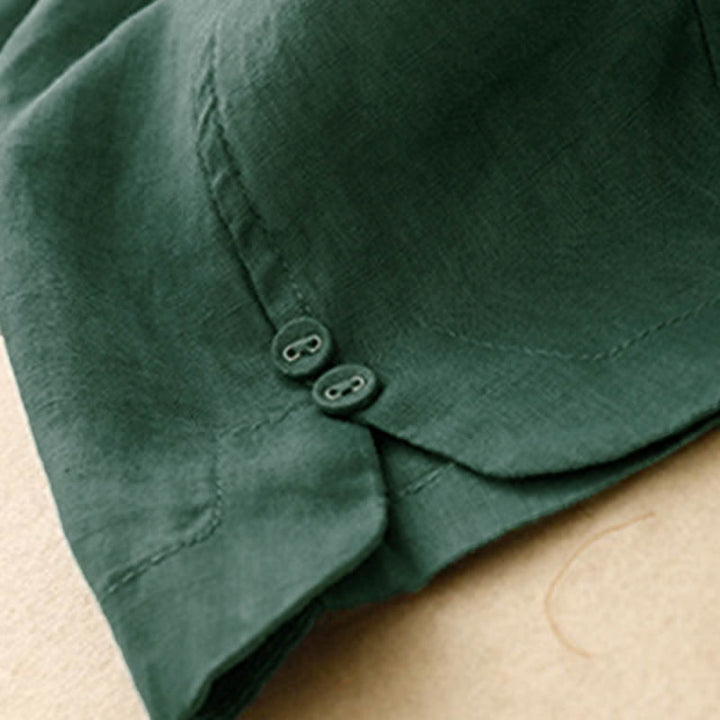 Buddha Stones Sommerliche Leinenhose für Damen, schmal zulaufend und mit Taschen - image 4