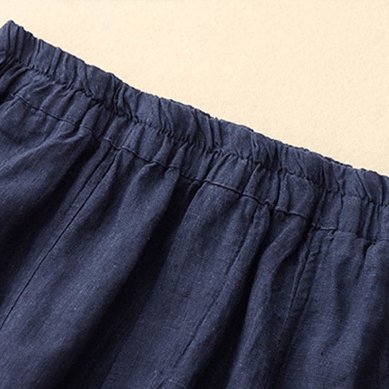 Buddha Stones Sommerliche Leinenhose für Damen, schmal zulaufend und mit Taschen - image 17