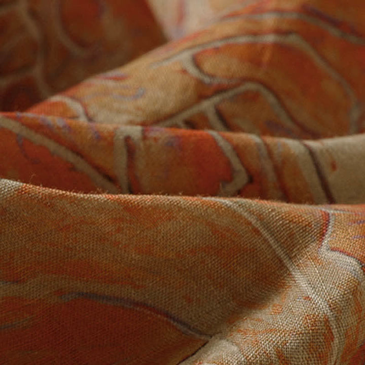 Buddha Stones Sommerliches Chiffon-Damenhemd mit Blumenmuster, Knopfleiste, Stehkragen und Ellbogenlänge. - image 14