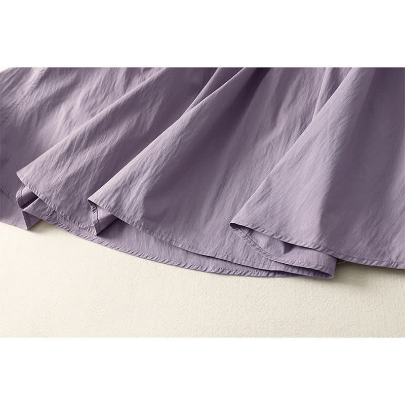 Buddha Stones Sommerliches, ärmelloses Midikleid aus Baumwolle mit hohem Bund und Taschen für Damen - image 2