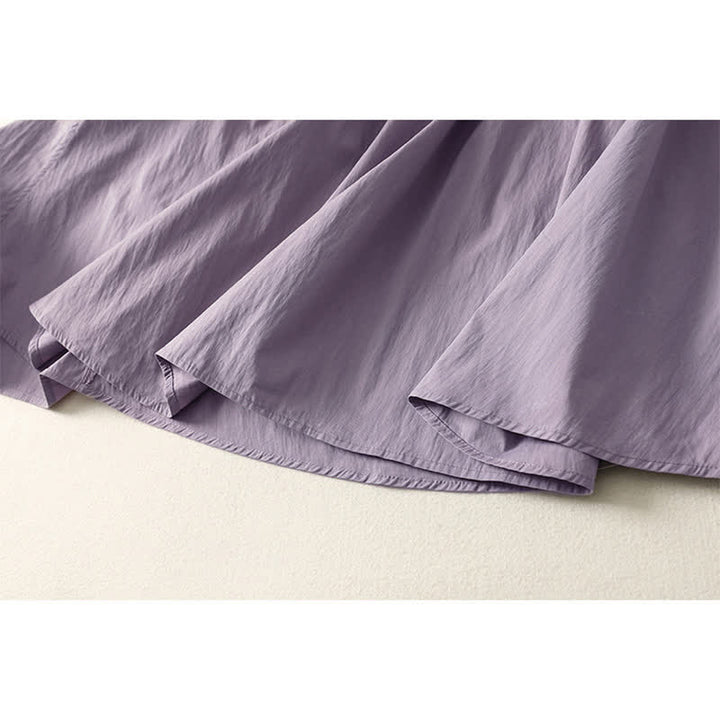 Buddha Stones Sommerliches, ärmelloses Midikleid aus Baumwolle mit hohem Bund und Taschen für Damen - image 2